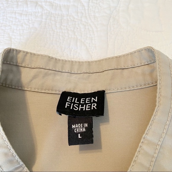 Eileen Fisher Button Front Cotton Tan Jacket - L - Picture 5 of 10